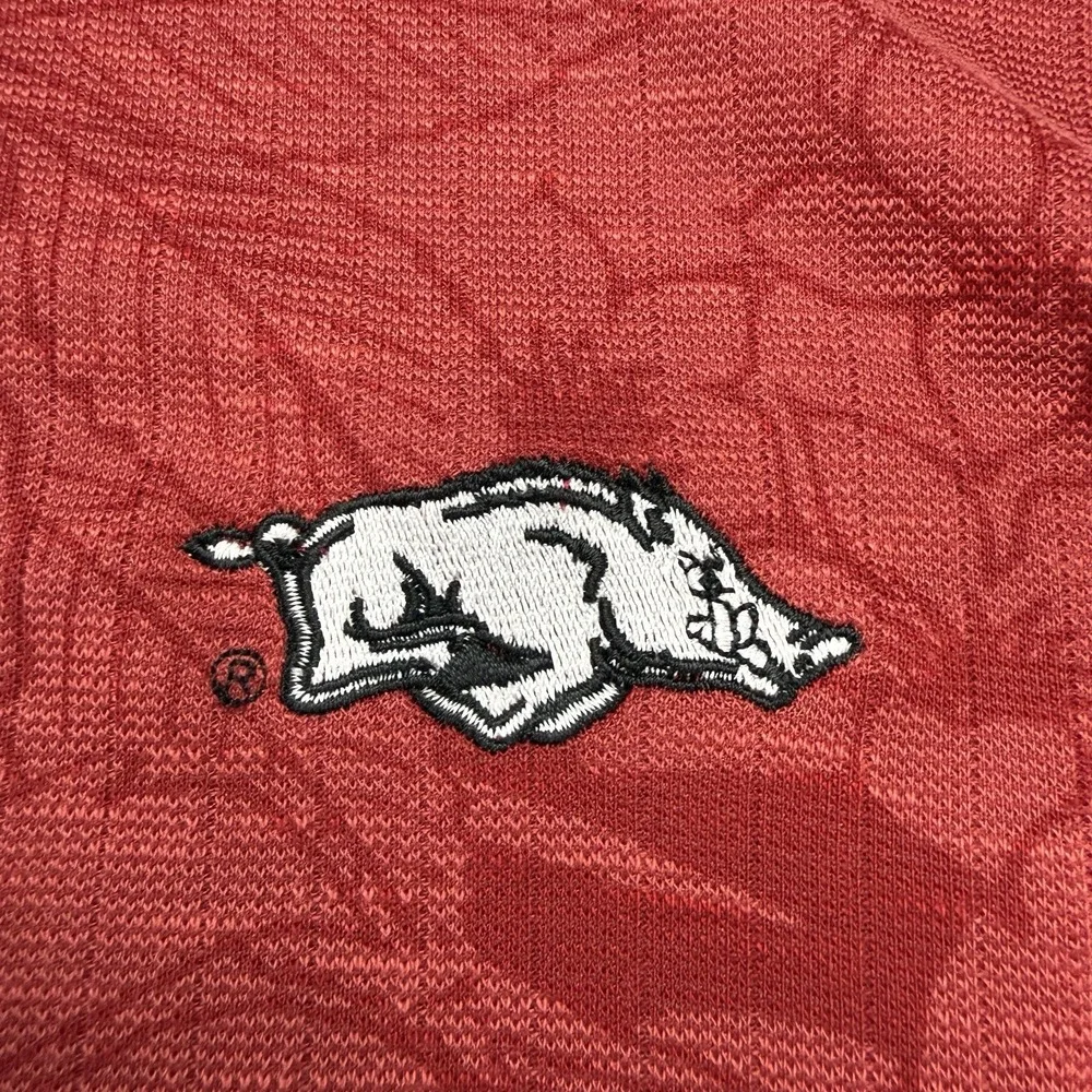 Tommy Bahama Arkansas Razorbacks Men's Polo Shirt Size 2XL Red Tencel